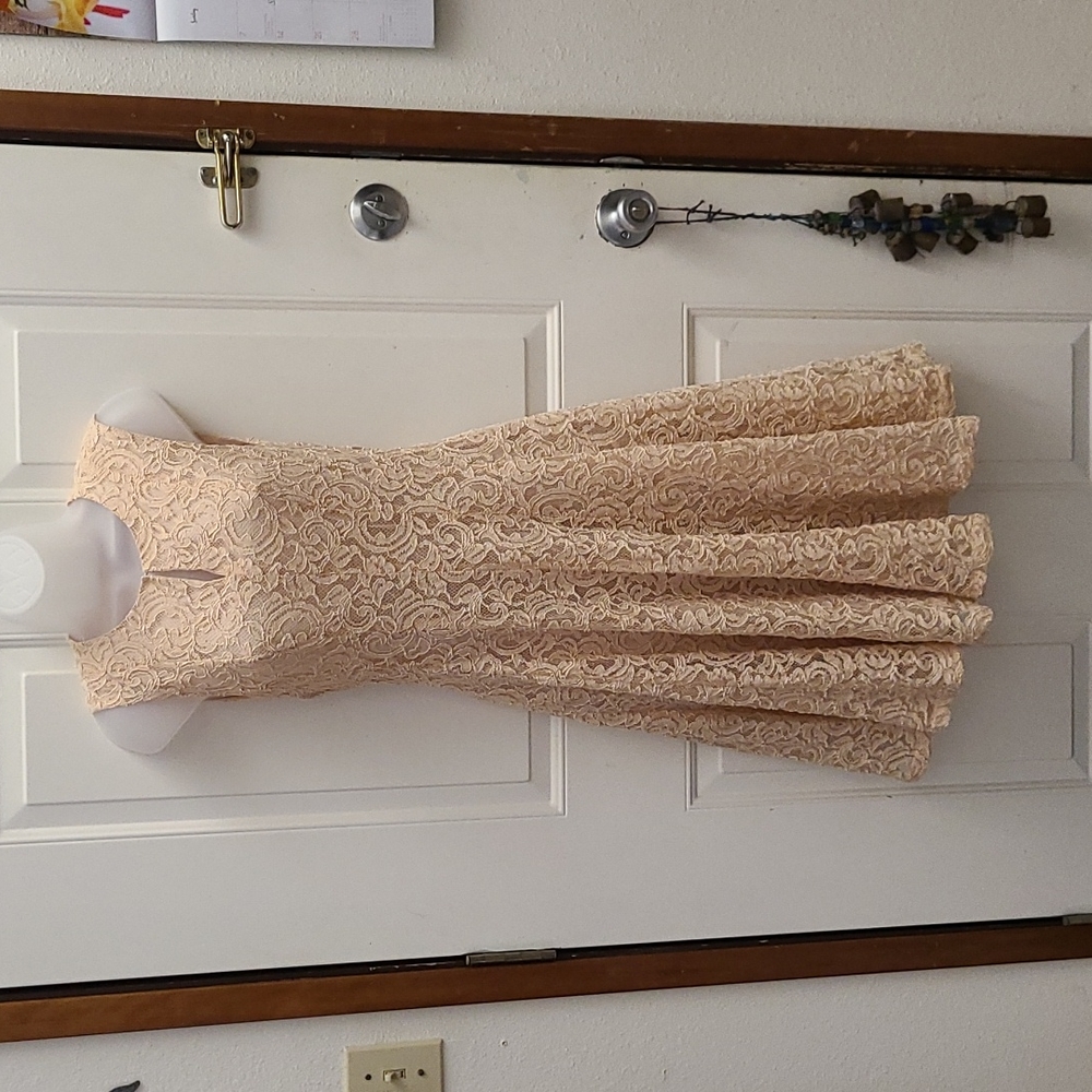Marchen Peach Lace Dress